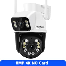 8MP 4K Wifi Camera PTZ Dual Screen AI Human Detection Auto Tracking Outdoor ONVIF CCTV Security Surveillance Camera ICSee
