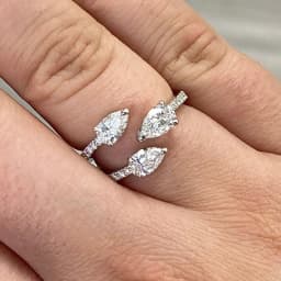 Huitan Aesthetic Flower Adjustable Finger Ring Female Brilliant Zirconia Jewelry for Engagement Ceremony Delicate Accessories
