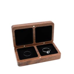 Free Custom Walnut Wooden Ring Necklace Box Personalized For Wedding Anniversary Gift Necklace Earring Ring Storage Jewelry Box