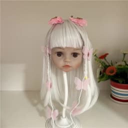 New Braid Brown Hair Wig for 22 Inch Reborn Dolls Long Straight Hair for 32-35cm Doll Head Silicone Reborn Baby Doll Hair Wig
