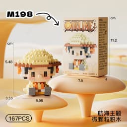 ONE PIECE Sun God Nika Luffy Micro Building Block Chopper Ace Buggy 3D Anime Model Assembly Mini Bricks Figure Toys For Gift