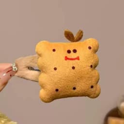 1/4PCS Plush Food - Themed Hair Clips Set, 4- Piece Bread, Burger & Pastry Designs, Cute Hairpins for Kids' Hairstyles