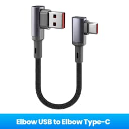 0.15M 0.25M 0.5M Short Elbow USB Type C Cable 66W USB A To Type C Fast Charging Cable for iphone 15 16 Huawei Samsung Xiaomi