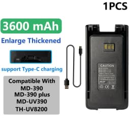 TYT MD-UV390 Plus Battery 2800/3600mAh Enlarge Thicker Battery Pack Compatible With MD-390 MD-680 MD-358 TH-UV8200 Two Way Radio