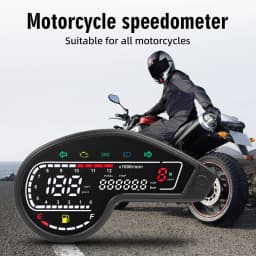 Universal Motorcycle Digital Speedometer LED Tachometer Dashboard Racer Instrument Panel with Turn Signal Light for Yamaha