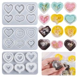 Double Layer Quicksand Pendant Crystal Epoxy Resin Mold Jewelry Keychain Silicone Mould DIY Casting Tools