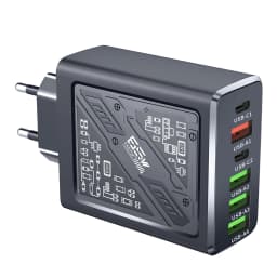 Multi Ports USB Charger 65W 6 in 1 Fast Charging Type C Phone Adapter For iPhone Samsung Xiaomi Huawei EU/US Plug Wall Charger