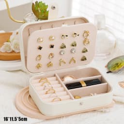 1pc Simple Portable Travel Jewelry Storage Box For Bracelets Earrings, Rings And Studs