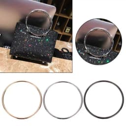 2pcs DIY Metal Round Bag Handle Repalcement Gold Silver Handbag Handles O-ring Tote Handbags Purse Handle DIY Bags Accessories