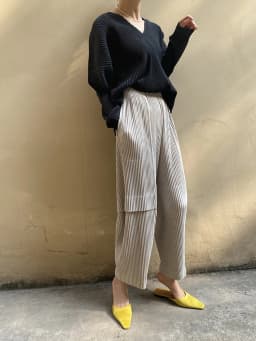 Miyake Pleated Cargo Pants New Women's Pocket Style Pleated Casual Pants Wide Leg Ankle-Length Pants