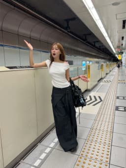 Stylish Loose Wide Leg Casual Pants Simple Elegant Layering Fake Two-Piece Design Street Retro Feel High Waist Straight Leg