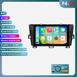 Hizpo 8G+128G Android 13 For Toyota Prius 3 2009 - 2015 Car Radio Multimedia Video Player GPS Navi Stereo Carplay Auto Stereo BT