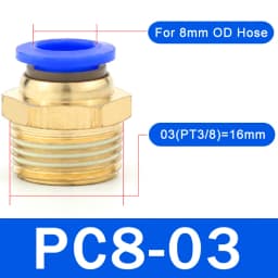 20/50PCS Pneumatic Air Connector Fitting PC 4mm 6mm 8mm 10mm 12mm Thread 1/8" 1/4" 3/8" 1/2" Hose Fittings Pipe Quick Connectors