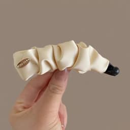 Elegant Solid Fold Fabric Banana Hairpin For Women Girls High Ponytail Holder Hair Clip Barrette Fashion Hair Accessories