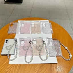 Fashion Love Pearl Bracelet Shell Pattern Phone Case for Samsung Z Fold 8 Wide Shockproof Lens Protrusion Portable Slim Cover