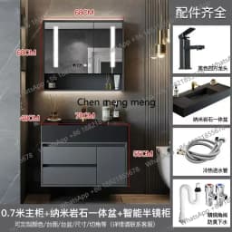 B567 Bathroom Cabinet Combination with Rock Integrated Basin Drawer Vanity Intelligent Bathroom Cabinet Sink Washbasin Furniture