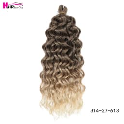 18-24 Inch Ocean Wave Crochet Braid Hair Hawaii Afro Curls Natural Synthetic Braiding Hair Extensions Pink 613 Hair Expo City