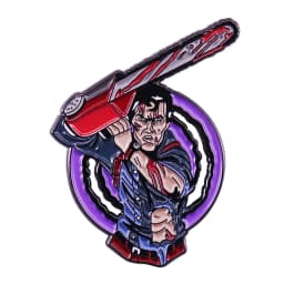 Twilight Chainsaw Evil Dead Pin Army of Darkness Hero Ash Necronomicon Book of The Dead Brooch 80s Horror Demon Movie Badge