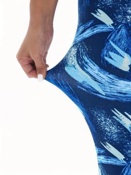 Blue White Phantom Print Geometric Casual Tight Fitting Women's Pants Healthy Height Suitable Stretching Running Sports Exercise