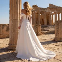 Elegant Satin Off Shoulder Wedding Dresses Long Ball Gown With Train 2025 Vestido Novia Slit Lace Bridal Gown For Women