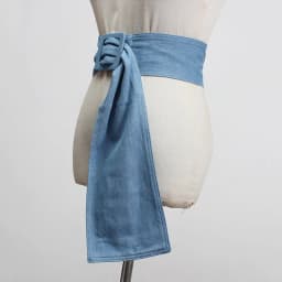 [EAM]  Blue Denim Big Buckle Irregular Split Joint Long Wide Belt Personality Women New Fashion Tide All-match Spring 2026 1Y100