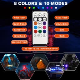 1-10PCS Motorcycle LED Aircraft Strobe Lights Drone Anti-collision Warning Lamp Flash Indicator With Wireless Remote Control
