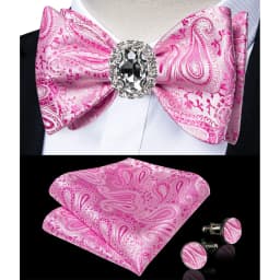 Classic White Selr-tie Bowtie with Ring Pocket Square Cufflinks Set Fashion Solid Men's Bow Tie for Wedding Groom Business Knots