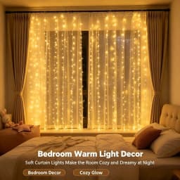 USB LED Curtain Lights with Remote Control, Christmas Fairy Lights for Wedding Birthday Bedroom Party Home Decor