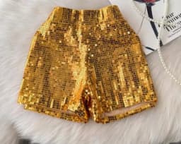 Basics Vintage High Waist Chic Glitter Sequin Short Pants Hotsweet Fashion Streetwear Club High Street Women Casual Clothing