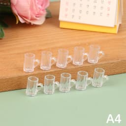 10Pcs Mini Red Wine Cup Simulation Furniture Wine Glass Goblet for Dollhouse Decoration 1:12 Dollhouse Miniature Accessories