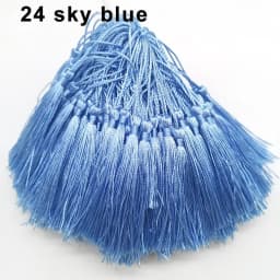 100Pcs Tassels 13cm Silky Floss Bookmark Tassels with Cord Loop Chinese Knot Tassel Fringe Jewelry Making DIY Craft Accessories