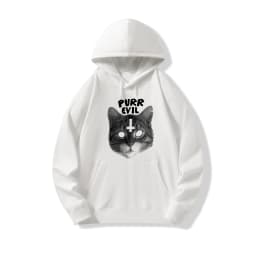 Retro Chic Casual Sweatshirt Classic Personality Bizarre Cat Print Pullover Fashion Winter High Street Hip Hop Y2K Punk Hoodie