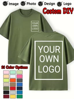 Double Sided Custom Logo T-Shirt Summer Y2K Loose Cotton Short Sleeves Crewneck Casual T Shirts Team Company Women's Tops