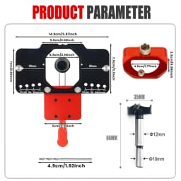 35mm Concealed Door Hinge Jig Accurate Locking Cabinet Hinge Jig Pocket Hole Jig Adjustable Quick Punch Cabinet Hardware Jig