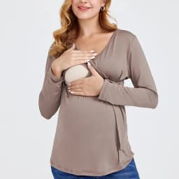 Mama Clothes Maternity Blouses Long Sleeve V-neck Breastfeeding Shirt Tops Pregnancy Clothing Nursing Casual Pregnant Shirts2022