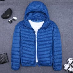 Men's Short Hooded Ultra-Thin Cotton Jacket Lightweight Fashionable Versatile Winter Outerwear Slim Fit Style Regular Length
