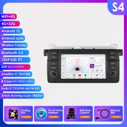 2Din Android 12 CarPlay Android Auto Radio For BMW E46 M3 318/320/325/330/335 Rover 75 Coupe Car Multimedia GPS 4G autoradio