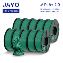 JAYO 3D Filament PLA + 2.0 10 Rolls Upgrade PLA plus 3D Printer Filament Neatly 3D Printing Material For FDM Multicolor