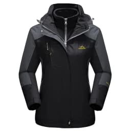 TACVASEN Womens 3 in 1 Winter Fleece Jacket Waterproof Ski Snowboard Jackets Work Rain Coat Outdoor Windbreaker Female Parka