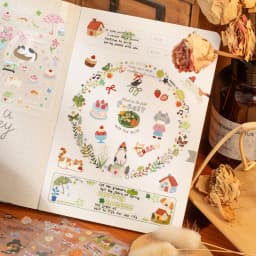 TIANZI Cute Cat Theme Die-Cut Sticker Book 20/40 Sheets DIY Decorative Journal Phone Case Collage Aesthetic Stationery Stickers