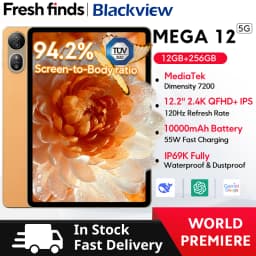 Blackview MEGA 12 Tablet 5G Dimensity 7200 CPU 12.2" 2.4K 120Hz Display IP69K Waterproof 50MP 10000mAh Pad PC