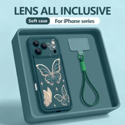 Retro Butterfly Pattern Lanyard Phone Case For iPhone 18 17 Pro Max 16 14 15 17 Pro 13 Pro Max 17e 16e 11 Soft Wrist Strap Cover