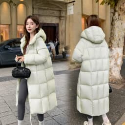 Ultra-Thick Women's Puffer Jacket Autumn Winter New Style Loose Fit Turtle Back Design Long Hooded Coat Korean Style Cotton down