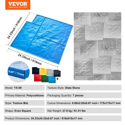 VEVOR Concrete Stamps Mat Concrete Texturing Skin Polyurethane Stamp Stone Tile Texture Mat Slate floor Imprint Concrete Molds