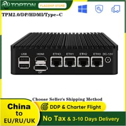 Fanless Mini PC 4 Intel i226-V 2.5Gb LAN N6005 i225-V N5105 2*NVMe TPM2.0 Switch Soft Router VPN Server ESXI Firewall Appliance