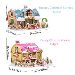 8 Style Christmas Castle Building 3D Puzzle Model X'max House Architecture Construction Jigsaw Puzzles Toys Kids Christmas Gift