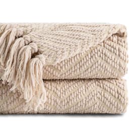Battilo Chenille Knitted Throw Blanket for Couch Soft Thick Decorative Sofa Blanket Plaid Bed Throws Spring Living Room Decor