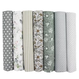 7PCS 25 X 25cm/50 X 50cm Squares Cotton Craft Fabric Cloths for DIY Bundle Patchwork Quilting Sewing Scrapbooking Art Craft