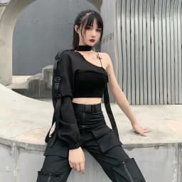 Reflective Asymmetric Short Jacket Women's Long Sleeve Arm Cover Functional Style Cool Trendy Half-length Cover up
