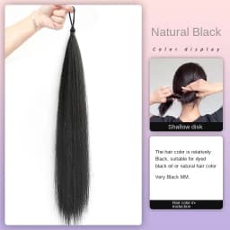 Solid Color Lady Synthetic Fiber Winding Ball Hair Ring Wig Bud Hair Bun Natural Fluffy Hair Volume Low Tie Fluffy Wig Hair Bag
